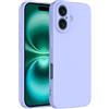 Captor Cover iPhone 16 Custodia Colorata in Silicone Liquido, Antiurto, Flessibile, Bordo Rialzato per Schermo e Protezione Fotocamera, Morbida Con Microfibra Interna per iPhone 16 Cover (Lavanda Blu)