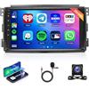 Rimoody 2G+64G Wireless Carplay Android 13 Autoradio 2 Din per Mercedes Benz Smart Fortwo 451 2005-2010 9 Pollici Autoradio con Android Auto GPS Navi WiFi Mirror Link Bluetooth FM/RDS/EQ Telecamera Posteriore