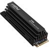 Crucial T705 SSD 1TB PCIe Gen5 NVMe M.2 SSD Interno Gaming con Dissipatore Premium, Fino a 13.600MB/s, Microsoft DirectStorage, Retrocompatibilità PCIe 4.0 - CT1000T705SSD5