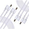 Liwinting 4pcs 2m DC Spina Cavo di Estensione 2,5mm x 5,5mm Maschio a Femmina Connettore per Adattatore di Potenza, Fotocamera CCTV Potenza, e più - Bianco