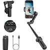 AOCHUAN X2 Gimbal Stabilizer, stabilizzatore cardanico per telefono a 3 assi, asta di prolunga integrata, display OLED per treppiede intelligente, rotazione a 360° Follow Focus Shooting, nero
