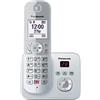 Panasonic Dual-Micro/Nano, KX-TG6861GS - Telefono cordless con segreteria telefonica (bloccare fino a 1.000 numeri di telefono, dimensione carattere, altoparlante forte, vivavoce duplex), argento