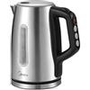 Midea Bollitore elettrico con regolazione della temperatura (40, 60, 70, 80, 90, 100 gradi C), acciaio inox 1,7 litri, Kettle 2200 W con finestra di visualizzazione, funzione di mantenimento in caldo