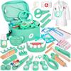 KIMIGO Valigetta Dottore Bambini,kit Dottoressa Bambina,Kit Dottore Bambino con Vero stetoscopio,Camice da Medico e Borsa da Medico Portatile,Gioco di Ruolo Gioco Educativo Regalo Bambini di 3-8 Anni