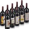 cobee Mini bottiglie di vino per casa delle bambole, 10 bottiglie di vino in miniatura decorazione per la casa delle bambole 1:12 mini bottiglie di bevande modello accessori da cucina