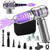 Kevsuvqin 4-IN-1 Aspirapolvere Auto Potente, 21000PA Aspirabriciole Senza Fili Potente con Motore Brushless, 3 Livelli Regolabili, Mini Aspirapolvere Senza Fili Piccolo per Auto (Viola Argento)