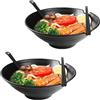 DAWRIS Set di 2 ciotole per ramen giapponese - 1000 ml - Antiscivolo - Con cucchiaio e bastoncini - Ciotola per ramen asiatica - Per noodle asiatici e udon - Soba