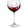 Joeyan 24 oz Bicchieri da vino rosso e bianco incisi, 700ml calice da vino grande a palloncino soffiato a mano con motivo floreale, bicchieri da vino trasparenti a stelo lungo, bicchieri da cocktail