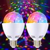 Leikurvo 2 x E27 3W RGB LED palla discoteca lampada da discoteca rotante a 360° lampada LED per portalampada E27, lampadina decorazione per matrimonio, festa di compleanno, Halloween, Natale