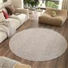 TAPISO Nizza Tappeto Rotondo Soggiorno Pelo Corto Antiscivolo Lavabile Design Moderno Monocolore Tinta Unita Tonalità Grigio Beige Salotto Camera Sala Oeko-Tex 80 x 80 cm