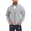 Les umes Cardigan Pullover Uomo Zip Intera Foderato Iana Caldo Cappotto Pullover Tasche Grigio Chiaro S