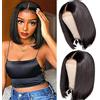 TNICE Human Hair Wig 4x4 Lace Front Bob Wigs Straight Brazilian Lace Wigs 180% Density Short Bob Wig for Black Women Natural Colour (8 inch)