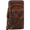 STILORD Petto Uomo in Pelle Borsa a Tracolla con Passante per Cintura Marsupio Crossbody Collo Vintage per Cellulare, Colore: Luino - Marrone