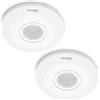 Oktaplex motion Oktaplex Ina, set di 2 rilevatori di movimento per interni, 360 gradi, portata 8 m, sensore PIR, montaggio a soffitto, LED bianco, 230 V