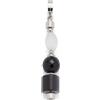 JEWELS BY LEONARDO Ciondolo Clip & Mix Betsy, catena pendente in acciaio inox argentato, perline Catseye di forma diversa, colore nero, grigio e bianco, regalo per le donne, 024423, Eine Größe,