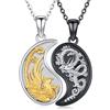 OHAYOO Collana Yin Yang in Argento Sterling 925 - Ciondolo per Lui e Lei, Regalo per Donna e Uomo - Standard, Senza Pietra Preziosa