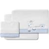 Interbaby Lenzuola Coralina Cuore Amoroso bianco e blu per navicella e carrello bambino