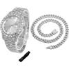 Halukakah Orologio con Diamanti in Oro per Ragazzi,Adolescenti,Bambini - Placcato in Oro 18K/Platino,Quadrante Rotondo 42mm,Quarzo Giapponese - 20cm,con Strumento di Regolazione - per Compleanni,Feste