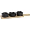 AlexandreHouse TABLA APERITIVO SET 4 ACACIA GRES 38X10X5,2 NEGRO