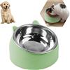 O-Kinee Ciotola per Cani Gatti Animali Domestici, in Acciaio con Rialzate Inclinate, Scodella Anti Scivolo, 15 Gradi, Antivomito, 200ml