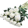 PacuM 12 Pcs Rose Finte in Seta Artificiale Bouquet Fiori Finti di Rosa con Steli Lunghi Fiori artificiali Fiori Artificiali Rose Finte Fiori artificiali， per Decorazioni per la Casa di Nozze(Bianco)