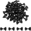 QUARKZMAN 50pz Fiocchi Neri 1.5 x 1 Mini Fiocco per Realizzare Piccoli Fiocchi di Raso Sfusi per Cucito Fai da Te, Scrapbooking, Regalo di Nozze, Decorazione per La Casa