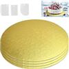 SCHYIDA 4 Pz Vassoio Sottotorta 30CM Vassoio Torta Rotondo Vassoi di Cartone per Pasticceria Vassoio per Pasticcini con Sottobicchieri Cartone per Torta, Pane, Dessert, Feste di Compleanno (Oro)