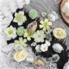 HNLMZ Fiori Finti Artificiali Teste,24 Pezzi Fiore Decorativo Multicolore Simulazione,Mini Fiori Finti Seta,Teste di Fiori Artificiali Decorazioni per Decorazioni da Giardino, Matrimoni e Feste(Verde)