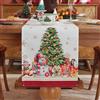 meioro Runner da Tavolo di Natale per la Decorazione della Casa, Fiocco di Neve Babbo Natale Poliestere, Rosso Xams copertura del Tavolo, Stagionale Decorazione della(Neve dorata, 30x140 cm)