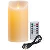 Koelaa Candele LED Ricaricabili con Telecomando - Candele Senza Fiamma con Timer, Effetto Tremolante, Ideali per Decorazioni Festive - 7.5 x 10 cm