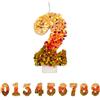 DTXLX Candela Numero 2 Paillettes Multicolore | 3D multicolore con paillettes. Fatto a mano. Per torta di compleanno.