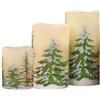TRIXES 3 candele senza fiamma per albero di Natale, funzionamento a batteria, dimensioni assortite, 10,5 cm, 12,5 cm e 15 cm