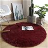 Treer Tappeto Rotondo Salotto Moderno Pelo Corto Lavabile Morbido Tappeti per Soggiorno Tappeti per Interni Morbidi Tappeti, per Divano Camera da Letto Home Decor (200cm,Bordeaux)
