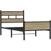 vidaXL Giroletto Senza Materasso Rovere Sonoma 75x190 cm in Truciolato, Letto Singolo, arredo Camera da Letto, Telaio Letto