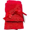 Corredocasa Coppia Asciugamani Natalizi 1+1 Rossi in Spugna di Puro Cotone con Elegante Balza Decorativa - Set per Bagno Natale Festivo di Alta Qualità (Fantasia 3)