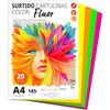 OFITURIA Cartoncini Colorati A4, Fogli Colorati A4 per Manualità, Educazione, Casa, Arte o Ufficio, Cartoncini Colorati A4 Sfumature Fluor - Ofituria (25 Fogli, Assortimento Fluor)