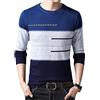 Bollrllr Autunno Inverno Pullover Uomo Girocollo A Righe Maglione In Cotone Slim Fit Maglieria Blu L