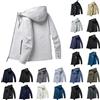 Briskorry Giacca Jacket Uomo Softshell Impermeabile Antivento con Cappuccio Trekking Giubbotto Invernale Lungo Zip Elegante Cappotto Caldo Parka Giubbino Moto Arrampicata Abbigliamento da a Vento Cappotti