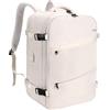 HOMIEE Zaino da Viaggio 40L Zaino Uomo Zaino Porta PC 17.3 Pollici Grande Capacità Zainetto Aereo Bagaglio a Mano Impermeabile Zaini Uomo Lavoro per Viaggio Università Scuola Beige