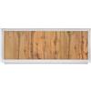 Credenza LAMPEDUSA in legno bianco frassinato, ante finitura rovere rustico, 180×50 cm