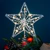 Meleager Puntale Stella per Albero di Natale Argento,Decoration Christmas Tree Topper Glitterata Star,Christmas Tree LED Stella per Albero Top Star Puntale Argento per Natale Festival Party（20 * 25CM）