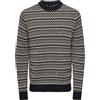 ONLY & SONS Onsmusa Reg 3 Struc Crew Knit Maglione Lavorato a Maglia, Navy Scuro, XL Uomo