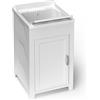 Adventa Mobile lavatoio in Resina di PP, Facile da Montare, Vasca Resistente agli acidi di Uso Comune, Lavanderia, Garage, Esterno, 45L x 50P x 85H cm, Bianco