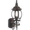 BAKAJI Lampione Vittoriano Classico da Giardino in Alluminio Lampada Lanterna Colore Grigio Finitura Anticata Color Ottone IP44 E27 (1 Luce Parete Sopra)