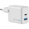 XLayer Powercharger - Caricatore rapido USB-C I 38 W PD I 2 porte I, alimentatore compatibile con MacBook Pro/Air, iPhone 16 15 Pro Max/15/14 Pro Max/14/13, iPad Pro, Galaxy S23 Ultra/S22, Lenovo I,