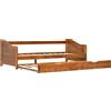 vidaXL Divano Letto a Scomparsa Rete a Doghe in Multistrato Sofa Struttura Telaio 2 Letti Giroletto Salvaspazio Marrone 90x200 cm Legno di Pino