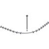 Keuco Plan asta per tenda doccia, con collegamento a soffitto, 14938170900, Plan argento anodizzato/cromo/bianco [Accessori Bagno > Tende Doccia]