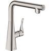 hansgrohe Metris Select M71 rubinetto da cucina, orientabile, 14847800, Metris Select M71 acciaio inox spazzolato [Rubinetteria da Cucina > Rubinetti da Cucina]