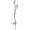 Hansa Basicjet set doccia con asta saliscendi e mensola, 3 tipi di getto, 44780133, Basicjet cromo [Rubinetteria Bagno > Set Doccia]
