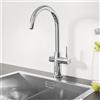 Grohe Blue Professional rubinetto da cucina con sistema di filtraggio, con SodaSystem e sistema di filtraggio, orientabile, 31323002, Blue Professional cromo [Rubinetti da cucina con sistema di acqua potabile > Rubinetti per acqua potabile con filtro / …